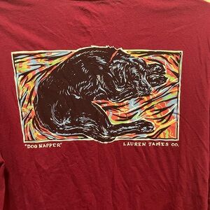 Lauren James Wine colored Long Sleeve Tee with Artistic Graphic